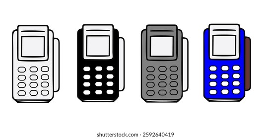 POS Terminal vector icons. Terminal payment. POS Terminal. Contactless NFC payment terminal