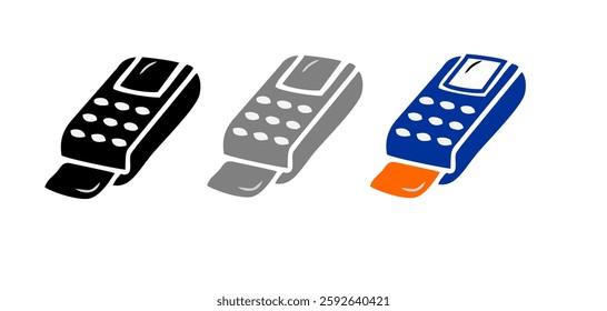 POS Terminal vector icons. Terminal payment. POS Terminal. Contactless NFC payment terminal