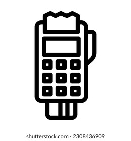 Pos Terminal Vector Thick Line Icon For Personal And Commercial Use.
