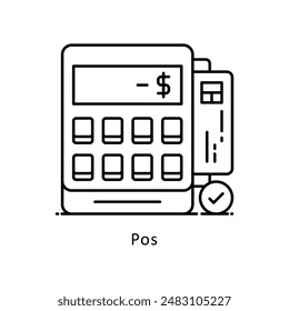 Pos vector  outline icon style illustration. Symbol on White background EPS 10 File