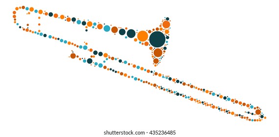 Posaune shape vector design by color point