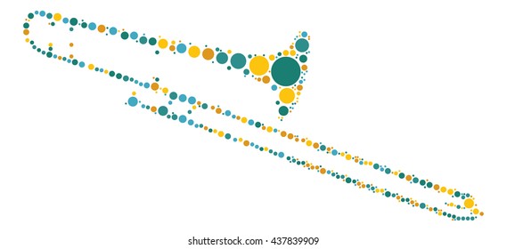 Posaune shape vector design by color point