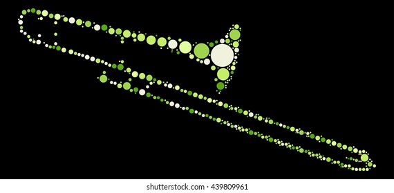 Posaune shape vector design by color point