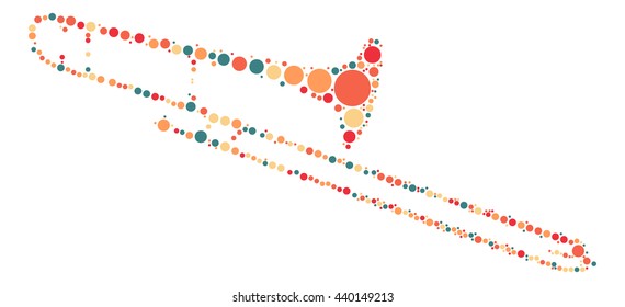 Posaune shape vector design by color point