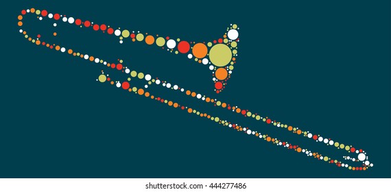 Posaune shape vector design by color point