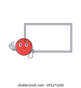 Pose bowling ball character cartoon with board