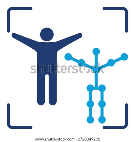 Pose Estimation Flat Blue Icon Collection
