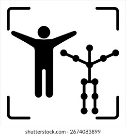 Ilustração do vetor do ícone de glifo da estimativa de postura