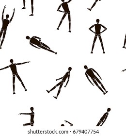 pose figure, vector pattern, seamless texture, digital paper, vector drawing, graphic, isolated, monogram, symbol