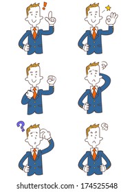 Pose and gesture of six male students