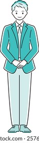 Pose illustration of a businessman greeting with a smile
