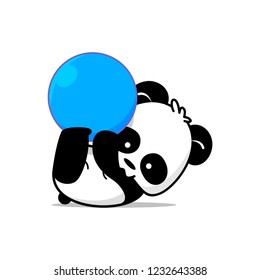 Pose illustration of cute little panda
