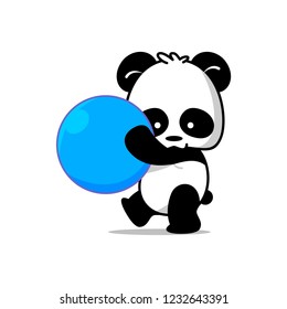 Pose illustration of cute little panda