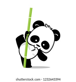 Pose illustration of cute little panda