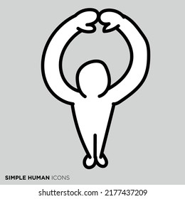 Ilustración de una persona simple "Una persona que emite un signo de muerte"
