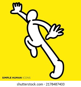 Pose illustration of simple person "chasing person : runner -running"