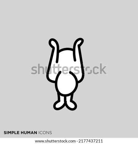 A pose illustration of a simple person "extreme bow"
