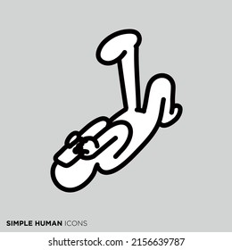 A pose illustration of a simple person "Happiness"