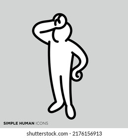 Ilustración de una persona simple "mirando hacia arriba"