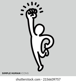 Pose illustration of a simple person "Motivation"