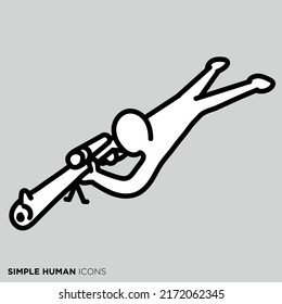 Pose illustration of simple person "Sniper rifle"