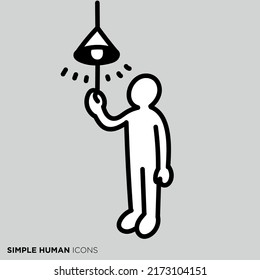 A pose illustration of a simple person "Those who turn off the lights -people who turn on"