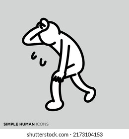 Pose Illustration Simple Person Tired Person Stock Vector (Royalty Free ...