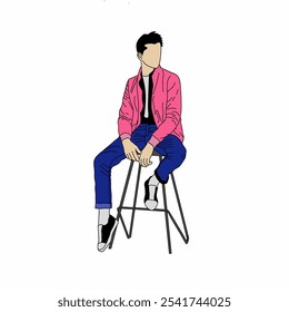 pose de un hombre sentado