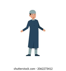 Pose muslim man Charakter, Vektorgrafik Design eps.10