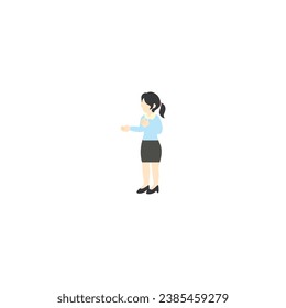 pose of office worker talking desk