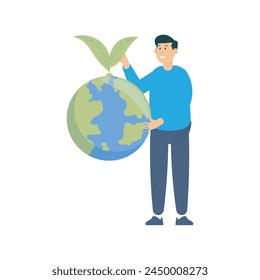 pose of people keeping the earth clean earth day photo