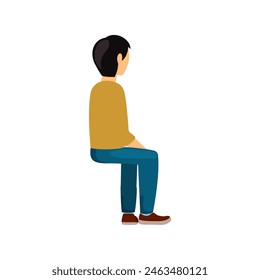 pose of a person in a brown shirt looking at a museum person