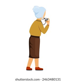 pose of a person in a brown shirt looking at a museum person