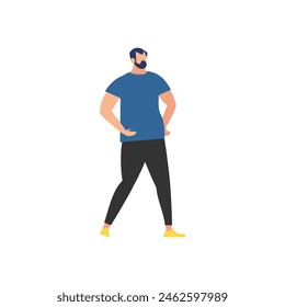 pose of a person doing business work