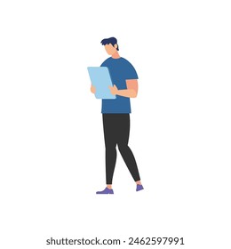 pose of a person doing business work