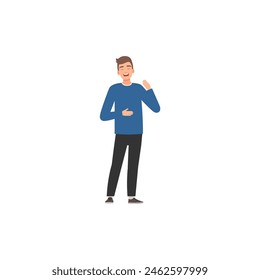 pose of a person doing business work