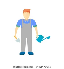 pose de una persona que posa de jardinería