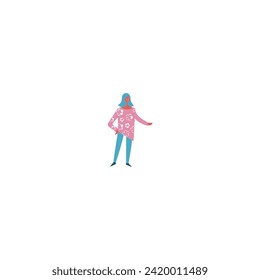 pose of person in pink clothes vector young