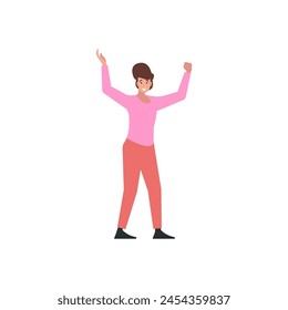 pose of person in pink designer clothes fashion