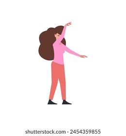pose of person in pink designer clothes fashion