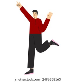 pose of person raising their hand person