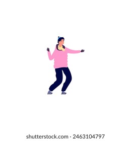 Pose einer Person, die durch eine Museumsperson geht