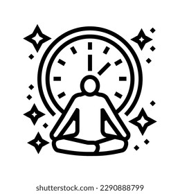 posicionar yoga relaja línea vector. posicionar el signo de relajación del yoga. símbolo de contorno aislado ilustración negra