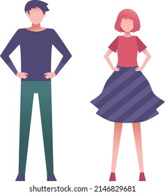 Pose to put your hands on your hips, man and woman