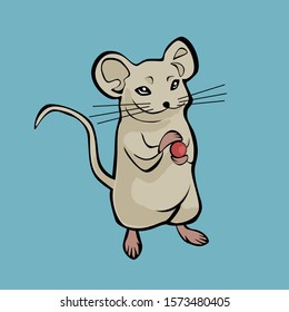 Pose rat brown vector image with christmas ball