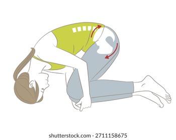 Pose para relaxar o canal espinhal e corrigir arqueado para trás