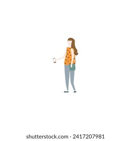 pose set of people in orange person