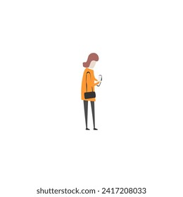 pose set of people in orange person