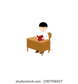 pose of a sitting man reading