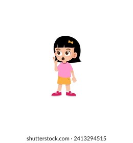pose of a small child in a cute pink shirt cute